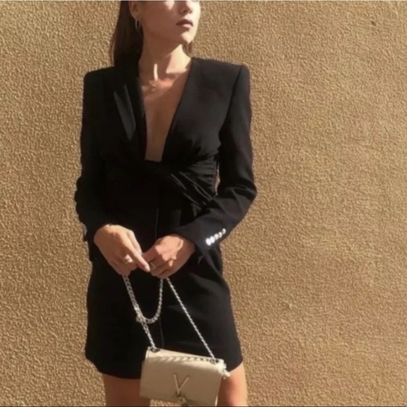 Zara black draped dress - Picture 5 of 15